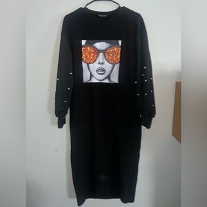 Black Graphic Dress